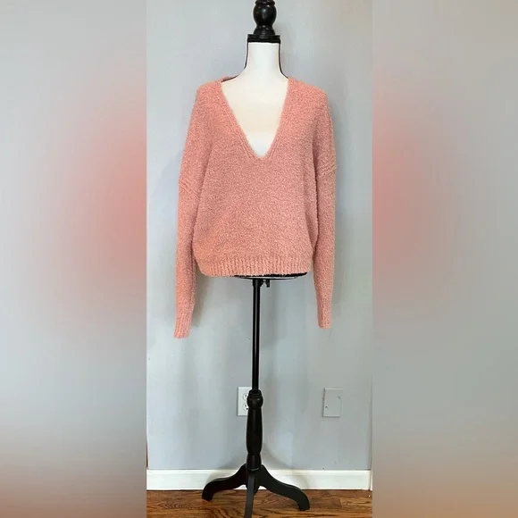 Free People Finders Keepers V- Neck Sweater Medium - Picture 4 of 5